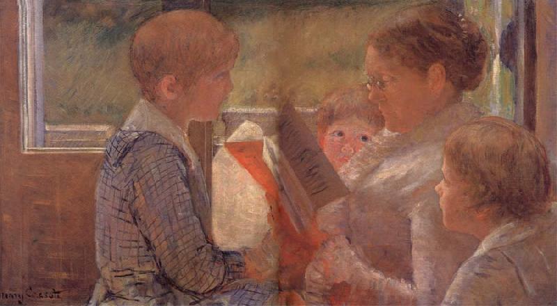 Mary Cassatt Mary readinf for her grandchildren oil painting image